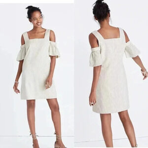 Madewell Striped Cold-Shoulder Dress Size 0